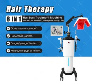 Máquina de crescimento de cabelo a laser 5 em 1 de alta frequência, tratamento de análise de cabelo e couro cabeludo, massageador para perda de cabelo e couro cabeludo