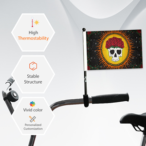 Banderas del Día de los Muertos en México, Bandera para Bicicleta, Banderas para Carreras de Bicicleta de Montaña, Impresas Digitalmente con Asta de Plástico con Tornillo - Product Image 3