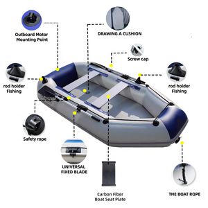 Bateau pneumatique léger et stable en PVC pour sports nautiques et plongée, type hovercraft, avec pont gonflable, pour 1 à 9 personnes - Product Image 4
