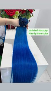 Extensions de cheveux Ice Blue Flat Tip Extensions élégantes et vibrantes à pointe plate pour des looks audacieux et créatifs et des installations de qualité salon - Product Image 2