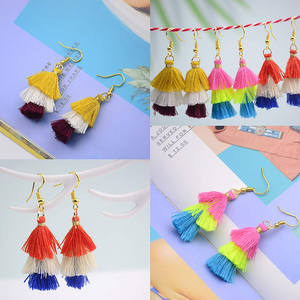 Mini küçük el yapımı zanaat püsküller çocuklar için çok renkler altın atlama yüzük küpe takı aksesuarları anahtarlık püsküller kolye - Product Image 5