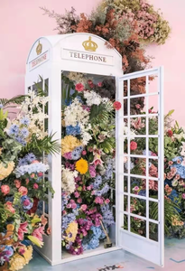 Cabina Telefonica <span class=keywords><strong>Vintage</strong></span> Rustica per Decorazioni Matrimoniali - Accessori Fotografici in Stile Britannico per Ricevimenti di Nozze all'Aperto - Product Image 3
