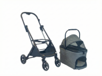 Poussette pour chien et chat pliable, imperméable, respirante, confortable, épaissie et renforcée, 4 roues, pliage à une main, très vendue