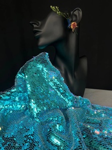 Có thể đảo ngược Sequins giá bán buôn <span class=keywords><strong>sequin</strong></span> ren vải thêu vải tuyn ren vải cho Nigeria Wedding party Dress - Product Image 4