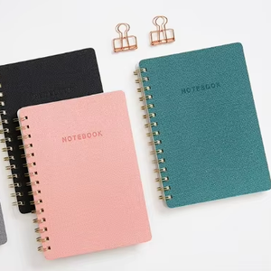 Carnet A5 personnalisable de haute qualité à couverture en PU texturé lin, à spirale, changeant de couleur, avec 80 feuilles pour notes quotidiennes - Product Image 1