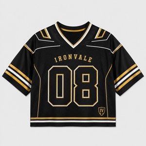 Printed Mesh Football Jersey Short Sleeve Streetwear Sports Shirt Breathable V Neck Casual <b>Fan</b> Wear - Product Image 1