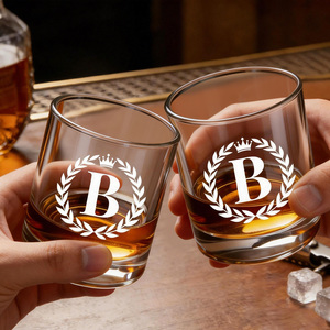 Cadeau de mariage personnalisé, ensemble de verres à l'<span class=keywords><strong>ancienne</strong></span>, gravure personnalisée, sans plomb, base épaisse, 350 ml, verre à spiritueux de luxe pour homme, père - Product Image 2