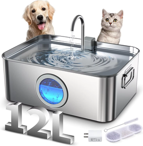Bomba alimentadora de agua <span class=keywords><strong>para</strong></span> mascotas de <span class=keywords><strong>acero</strong></span> <span class=keywords><strong>inoxidable</strong></span> de 12L personalizable, bebedero grande <span class=keywords><strong>para</strong></span> gatos y <span class=keywords><strong>perros</strong></span>, producto <span class=keywords><strong>para</strong></span> mascotas con carga - Product Image 1