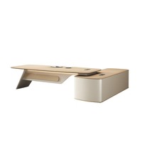 Bureau de direction moderne de luxe en MDF pliable en forme de L avec rangement, mobilier de bureau élégant