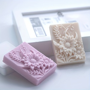 Molde de Silicona Premium para Jabón Hecho a Mano, Diseño Floral Artístico, Encantador, Rectangular Pequeño, con Forma de Margarita - Product Image 3