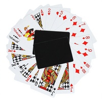 Cartes à jouer en papier recyclables écologiques au design classique personnalisé avec dos texturé noir et boîte en papier, jeu de poker standard