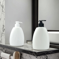 Flacon de crème pour le corps en PETG opaque blanc de luxe, 380 ml, flacon de lotion en plastique familial avec pompe et bouchon