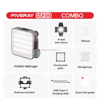 ZHIYUN FIVERAY M20 M20C 20W Lumière vidéo LED RVB bicolore 2500K-10000K CRI94 TLCI96 avec contrôle par application, lumière d'appoint de poche pour Vlog et diffusion en direct