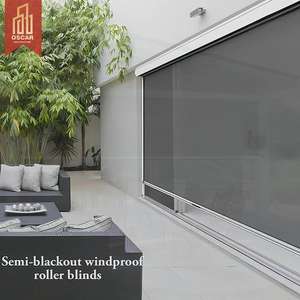 ม่านม้วนแบบมอเตอร์พร้อมคุณสมบัติกันน้ำ สำหรับสวนกลางแจ้ง ระเบียงบ้าน ม่าน<span class=keywords><strong>กันแดด</strong></span>อัจฉริยะแบบ Blackout พร้อมรางซิป - Product Image 1