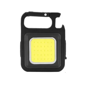 COB Bright ricaricabile Mini torcia da lavoro piccola tasca EDC luce di emergenza portachiavi torcia da campeggio con apribottiglie