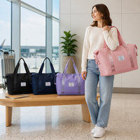 Fournisseur de sacs de voyage en nylon durables – Sac de sport extensible avec compartiment à chaussures séparé, logo personnalisé, faible MOQ, vente en gros