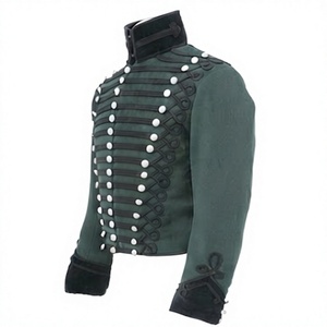 Men Vintage Custom Logo <b>Woolen</b> Quilted Jacket Stand Collar Double Breasted Stage Performance Outerwear - Product Image 2
