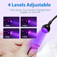 Lámpara UV de doble cabezal con clip para uñas, 4 niveles de intensidad regulable, secador de uñas portátil USB, venta al por mayor