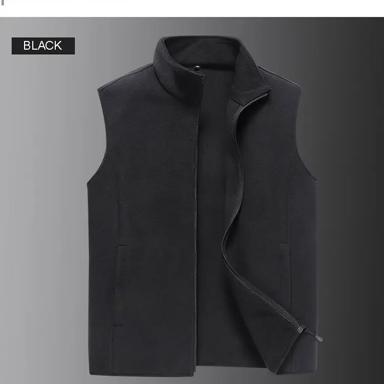 2023 Fashion Utility Workwear Casual Mens Waistcoat Blank Custom Embroidery Logo Fleece Gym Sports Thermal Vest Men
