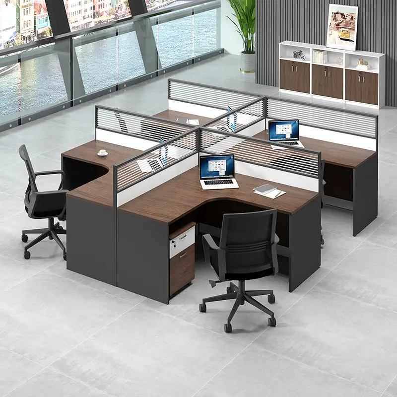 Toptan modern ofis masası hücresel 4 kişi için ofis odacığı iş istasyonu modüler tasarım