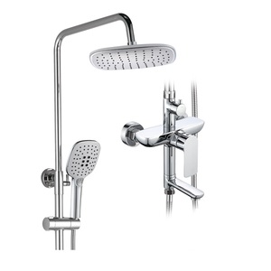 Ensemble de <span class=keywords><strong>douche</strong></span> <span class=keywords><strong>à</strong></span> main murale Rapsel Rainfall, robinet de <span class=keywords><strong>douche</strong></span> mural en laiton de style pluie pour baignoire - Product Image 1