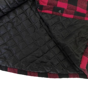 Logo personalizzato di alta qualità in pile nero rosso foderato in cotone pesante in cotone trapuntato flanella <span class=keywords><strong>camicia</strong></span> da uomo - Product Image 3