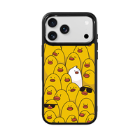 Coque de téléphone AG Feeling Black Edge avec motif canard jaune doré pour iPhone 17, 17 Pro Max, 16 Pro, 15 – Coque magnétique
