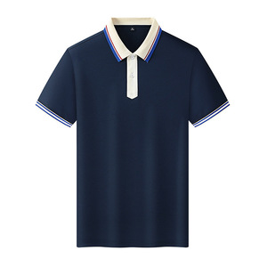 Polo uni à manches courtes pour homme, col classique, vêtements de travail, usage quotidien, tissu polyester, logo personnalisé imprimé - Product Image 1