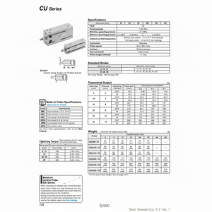 Cilindro de montaje libre SMC Pneumatics, modelo, piezas neumáticas - Product Image 1
