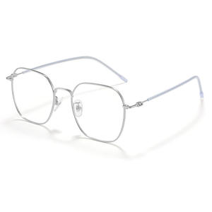 Montures de lunettes octogonales Danyang 5308, légères, monture complète pour femmes, verres PC, couleur argent - Product Image 1