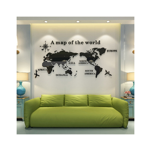 Autocollant de papier peint mural de conception de carte du monde moderne auto-adhésif <span class=keywords><strong>3D</strong></span> imperméable pour la décoration murale de villa - Product Image 4