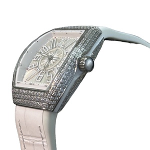 Nouvelle montre-bracelet pour femme de créateur, boîtier blanc avec lunette sertie de diamants, cadran carré, bracelet en cuir, emballage cadeau - Product Image 3