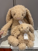 Peluche de luxe anti-stress en coton PP, version britannique JE, pour lapin bouclé, avec base lestée, douce au toucher, idéale pour un anniversaire