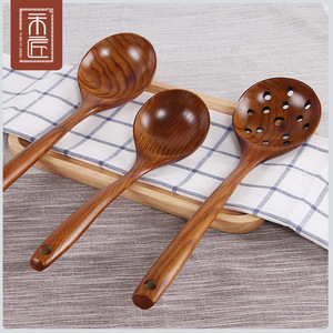 Wooden Spoon <b>Set</b> 4 Pcs Heavy Duty Kitchen Cooking Utensils For Soup Rice Porridge Serving - Product Image 3