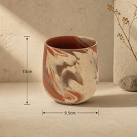 Vas Keramik ARM LVG Gaya Wabi-sabi Matte Marbled Buatan Tangan Pot Bunga Minimalis Dekorasi Rumah Hiasan Meja Seni Vas Bunga