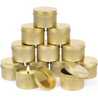 Boîte à bougies en étain argenté ronde avec logo personnalisé, boîte en métal vide avec couvercle pour bougies parfumées en cire de soja, cadeaux de mariage