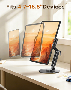 Supporto da pavimento per tablet con braccio allungabile, alternativa stabile e girevole al supporto per monitor da scrivania, per uso commerciale - Product Image 3