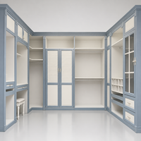 Armoire de chambre à coucher moderne en bois avec tiroirs et miroir, armoire de rangement à 4 portes, meubles de chambre à coucher pour la maison et l'hôtel