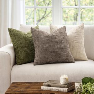 Kussenhoezen Taupe Grijs 18 x 18 Inch <span class=keywords><strong>Set</strong></span> van <span class=keywords><strong>2</strong></span> Landelijke Stijl Kussenhoezen voor Bank <span class=keywords><strong>Sofa</strong></span> Woonkamer Slaapkamer - Product Image 4