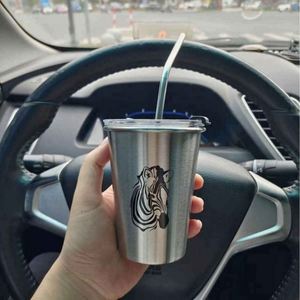Modern Design Stainless Steel 350ml Tumbler with Vacuum Insulation and Handle/Lid for Beer Party Use - Product Image 5