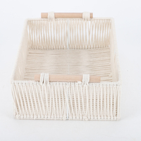 Paniers de rangement pliables en plastique fait à la main en rotin pour la maison et la chambre à coucher