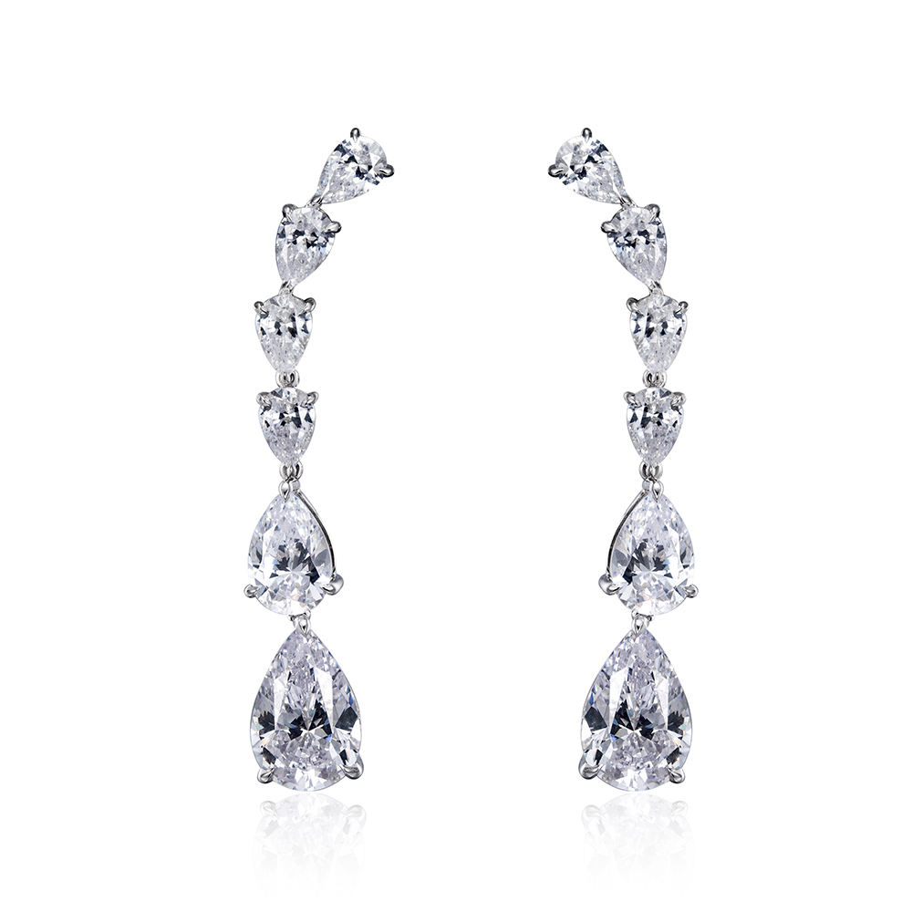 silver Moissanite Earring