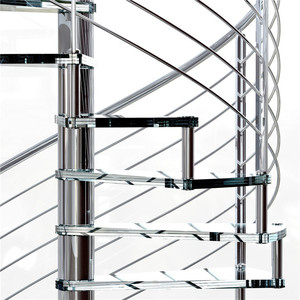 Escalera <span class=keywords><strong>de</strong></span> Caracol <span class=keywords><strong>de</strong></span> Acero Personalizada para Interiores, <span class=keywords><strong>Diseño</strong></span> Moderno <span class=keywords><strong>de</strong></span> Escalera Helicoidal Flotante con Barandilla - Product Image 1