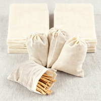 Sacs en coton mousseline naturel non blanchi personnalisés, écologiques, avec cordon de serrage, 4x3 pouces, pour épices, café, thé, infusions, soupes, sauces, bouillons, ragoûts