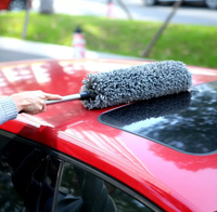 Kit de nettoyage de lavage de voiture en microfibre longue poignée rétractable dépoussiéreur cire vadrouille plumeau avec brosse rétractable