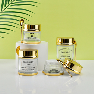 Emballage de Luxe pour Cosmétiques Pot en Verre pour Crème Visage et Corps 30g 50g 80g 100g avec Cuillère pour Lotion et Miel - Product Image 1