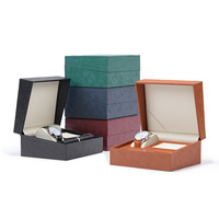 Magnifique coffret de luxe créatif en cuir pour montre, boîte de rangement rectangulaire avec fermeture à rabat, ensemble de stylos portable tendance, carte de remerciement
