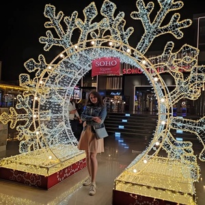 LED Arch Motif <b>Light</b> Waterproof Outdoor Christmas Archway Tunnel Decoration Walk Through Photo Prop Event Lighting - Product Image 1