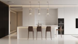 Armoire de cuisine plate en forme de L, blanche, moderne, de haute qualité, designs brillants, ensembles d'armoires de cuisine fabriqués à Foshan - Product Image 2