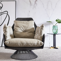 Hall d'hôtel de luxe mi-siècle moderne en cuir rembourré Accent meubles inclinables fauteuil fauteuil de salon pour salon